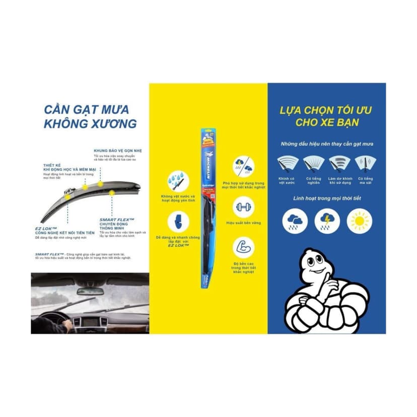Gạt Mưa 3 khúc MICHELIN HydroEdge Hybrid 20"