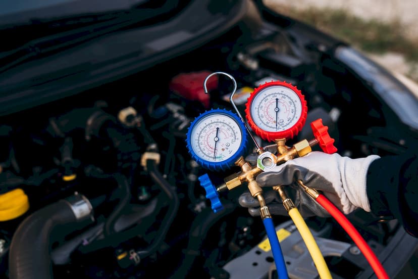 Kiểm tra gas lạnh điều hòa ô tô bằng đồng hồ áp suất