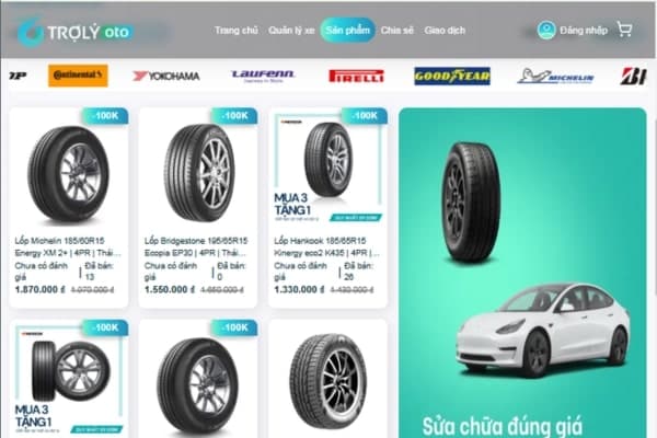 Lốp không săm chính hãng - giá siêu tốt tại TROLYoto