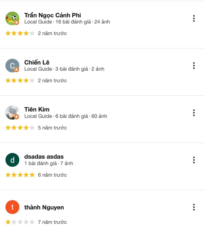 Có một số đánh giá thấp nhưng khách hàng không chia sẻ cụ thể về nguyên nhân
