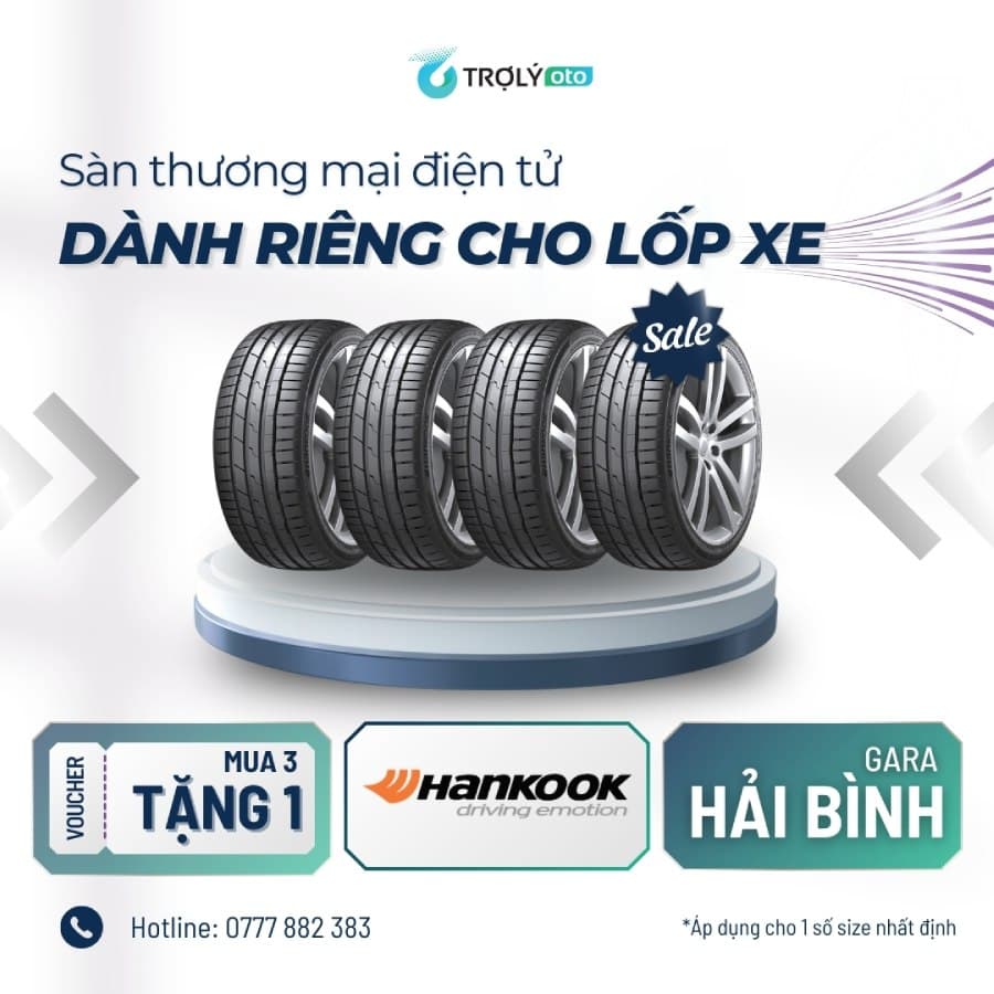 Mua 3 tặng 1 lốp Hankook gara Hải Bình