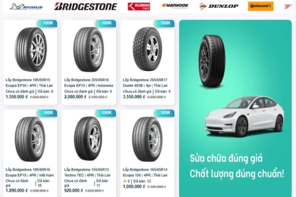 Mua lốp Bridgestone Potenza tại nền tảng TROLYoto