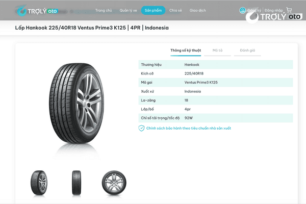 Lốp Goodyear 205/55R17 ASSURANCE COMFORTRED là một lựa chọn lý tưởng cho VF5