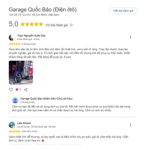 Đánh giá thực tế từ khách hàng về chất lượng dịch vụ tại Gara Quốc Bảo