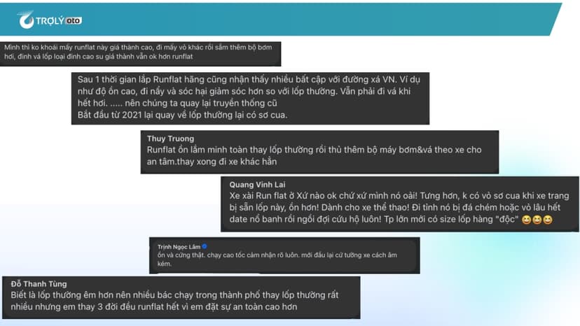 Review lốp Runflat từ người dùng