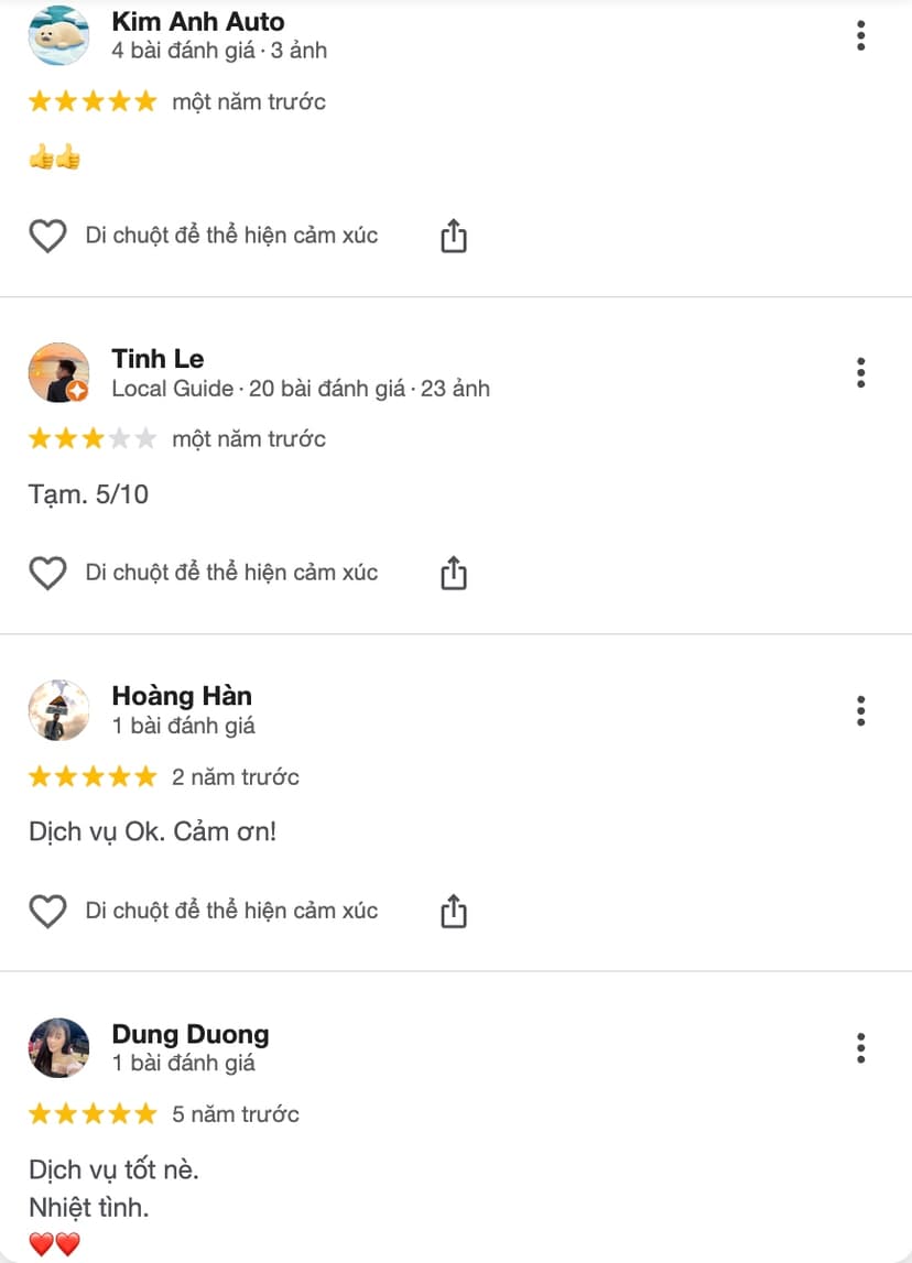 Đánh giá khác về Gara Nhật Mỹ