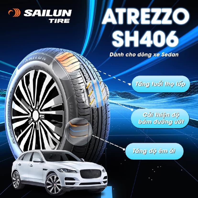 Dòng lốp Atrezzo của Sailun là một lựa chọn lý tưởng cho dòng Sedan