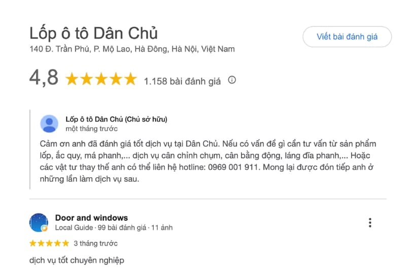Review gara Dân Chủ từ khách hàng