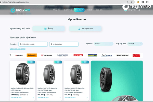 Kumho có đa dạng dòng sản phẩm, phù hợp với nhiều dòng xe