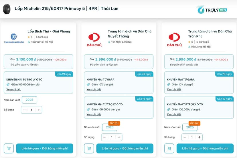 Tại TROLYoto, bạn dễ dàng tìm đúng size lốp theo từng phiên bản Corolla Cross
