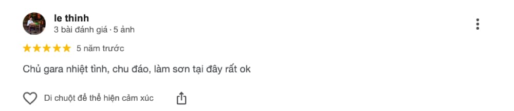 review gara đức anh trên google maps
