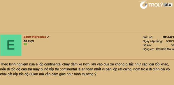 Continental được đánh giá chạy đầm, bền bỉ