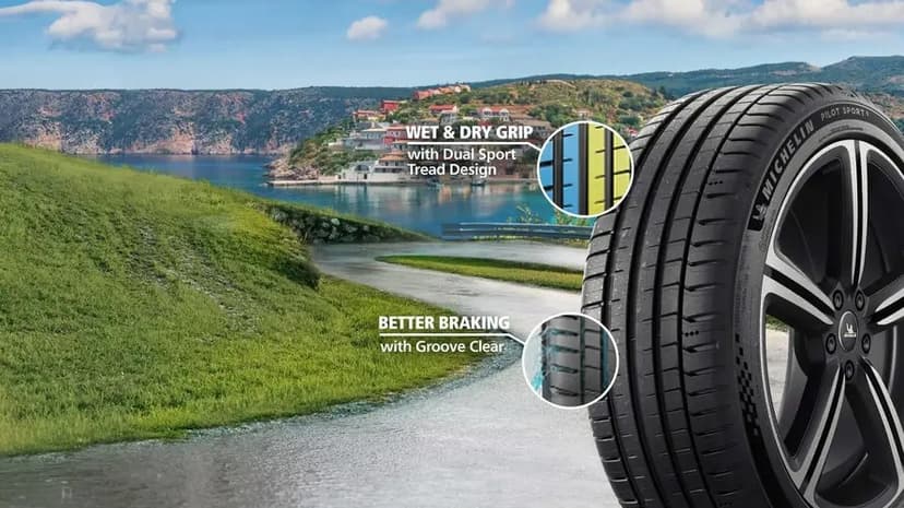 Dual Sport Tread Design hỗ trợ bám đường khi xe đi trên mặt đường ướt, khô