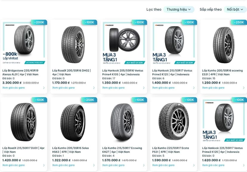 Bạn có thể mua lốp xe Mazda 6 từ các thương hiệu như Bridgestone, RoadX, Hankook…