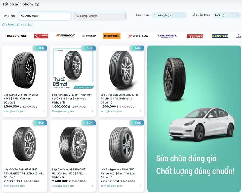 Lốp xe 215/60R17 phù hợp với xe Toyota Rush