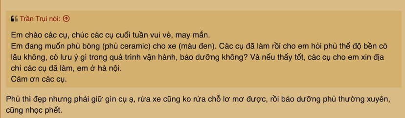 Lời khuyên về việc rửa xe sau khi phủ ceramic