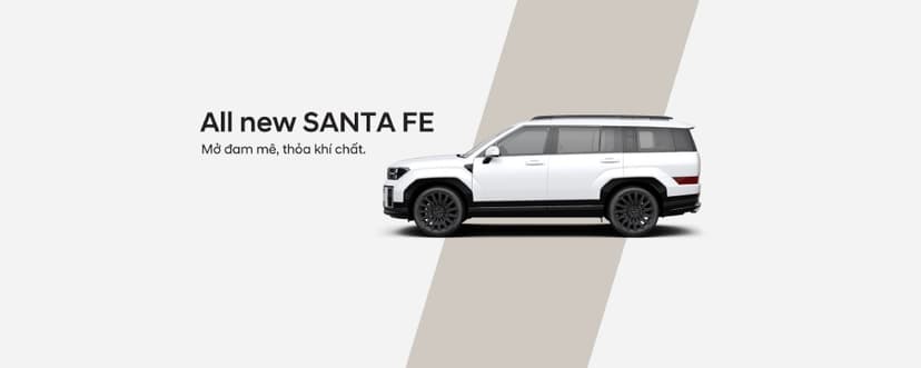 Hyundai Santa Fe là mẫu xe hạng trung phổ biến tại Việt Nam