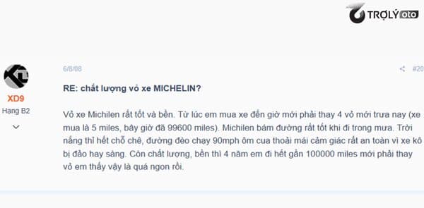 Michelin nổi bật với khả năng bám đường vượt trội