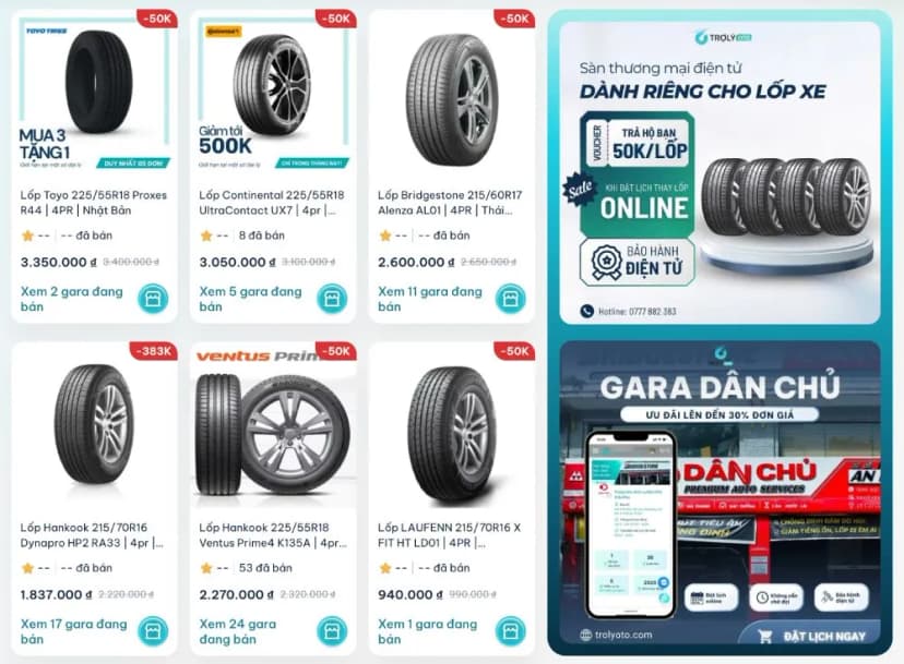 Ưu đãi khi mua lốp xe cho Mitsubishi Outlander trên TROLYoto