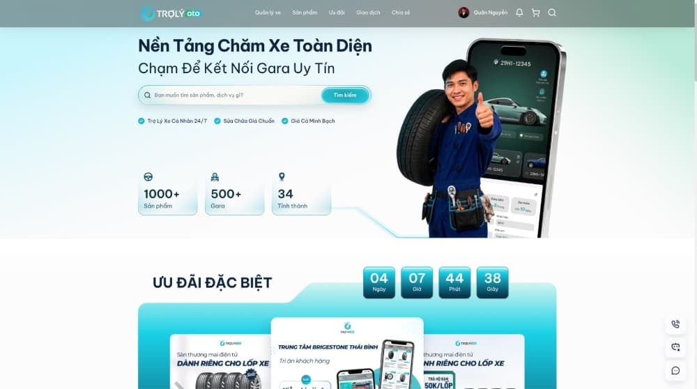 TROLYoto giúp người dùng kết nối nhanh chóng với hệ thống đại lý lốp ô tô uy tín