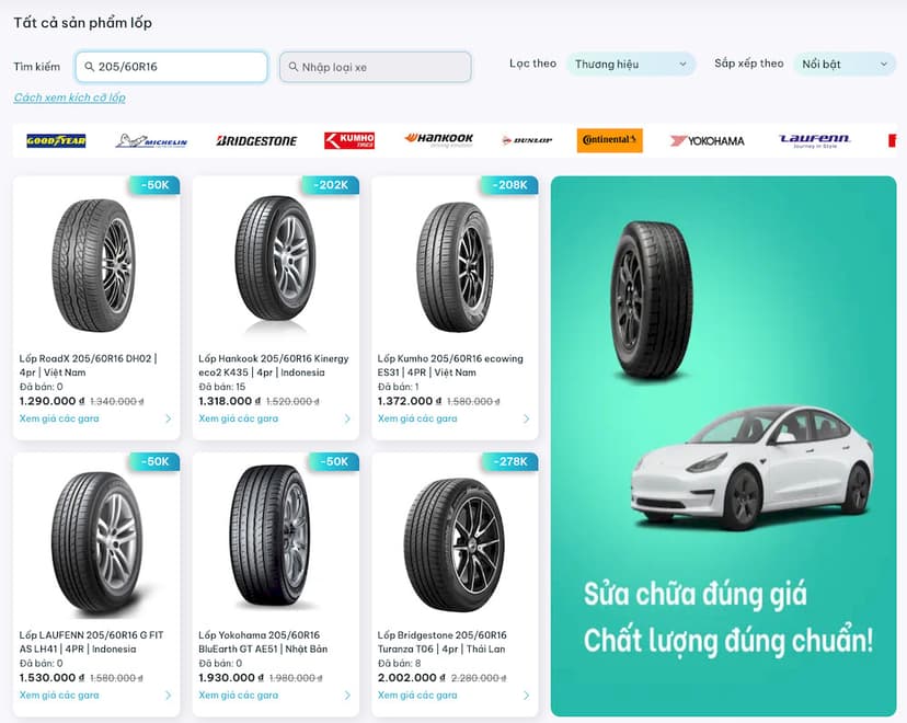 Lốp 205/60R16 phù hợp với dòng Ford EcoSport 1.5 MT Trend