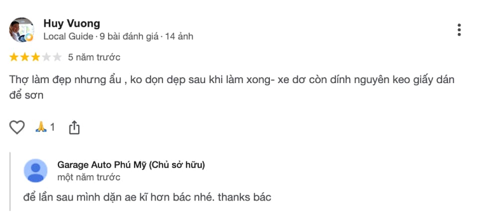Gara Phú Mỹ luôn lắng nghe khách hàng để khắc phục các điểm chưa tốt