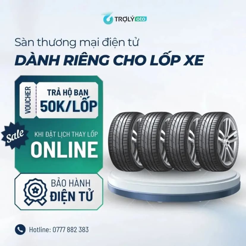 Đặt lịch thay lốp qua TROLYoto để nhận ngay ưu đãi hấp dẫn và bảo hành điện tử