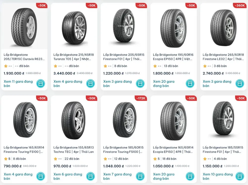 Thương hiệu lốp ô tô Bridgestone thuộc phân khúc trung - cao cấp