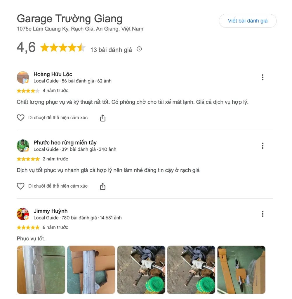 Đánh giá thực tế của chủ xe sau khi sử dụng dịch vụ tại Gara Ô Tô Trường Giang