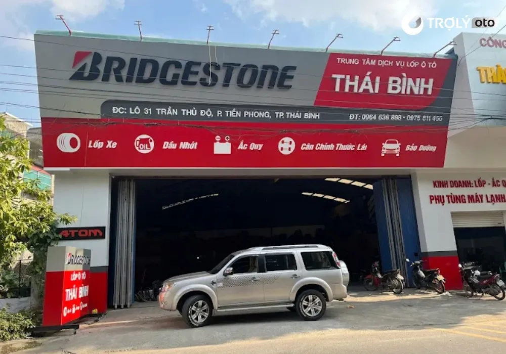 Mặt tiền Trung tâm Dịch vụ & Chăm sóc Ô tô Bridgestone Thái Bình
